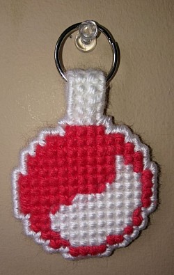 Red/White Yen/Yang Keychain