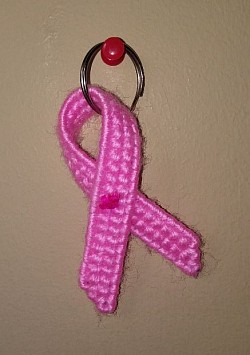 Pink Cancer Awareness Keychain