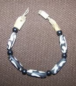 Black Accent Tribal Bone Bracelet