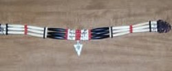 Red Accent Arrow/Bone 3 Strand Choker