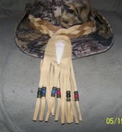 Bone Skull and Band Decorated Hat (Back)