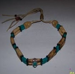 Blue Accent 3 Strand Bone Choker