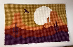 Desert Scene on 7 Count Canvas