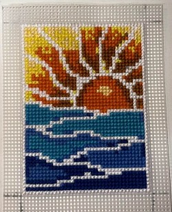 Sunrise Scene on 10 Count Canvas