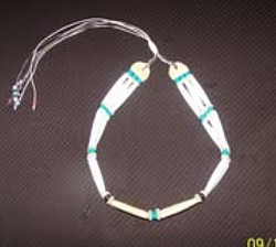 Blue Accent White Bone Choker