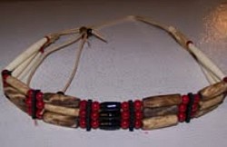 Red Accent 3 Strand Bone Choker