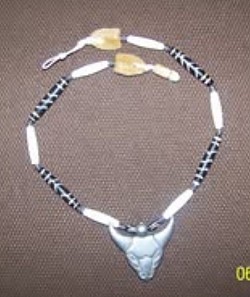 Bull Pendant Bone Necklace